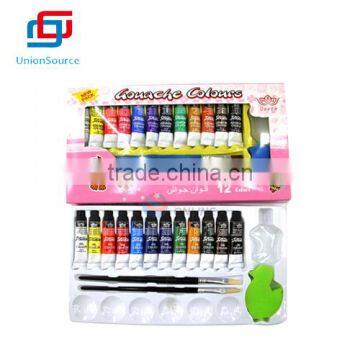 Wholesale 12 Color 6ML Gouache Color Paints Set With White Package