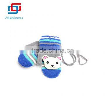 Cute Design Kids Hanging Neck Knitted Gloves