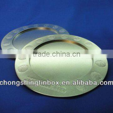 Round tin tray