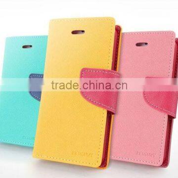Fashion Color match Leather Wallet Flip Case Cover for Samsung S7 S7 Edge