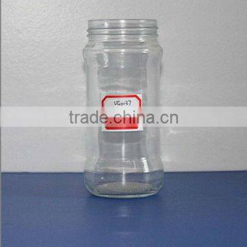 375ml round clear glass jar