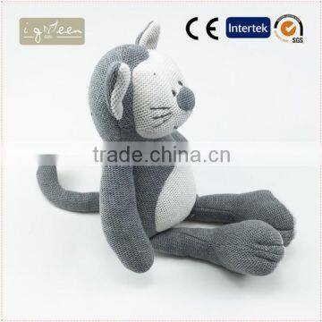 I-Green Toy Series-Fashional Style Promotional Knit Stuffed Cotton Cat Knitted Cat