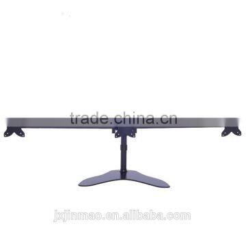 Height adjustable swivel monitor stand triple