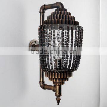 Decorative Modern Wall Lamp Antique Iron Lamp Body Solid Wood Old Gear