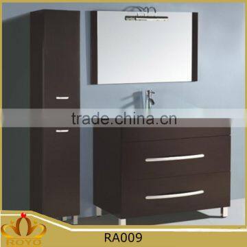 Modern Classic Mirrored Glass Basin MDF Bathroom Cabinet RA009 With Side Cabinet