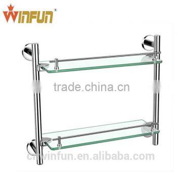 Bathroom brass Double glass shelf/ tempered glass shelf/ Glass shelf 3652