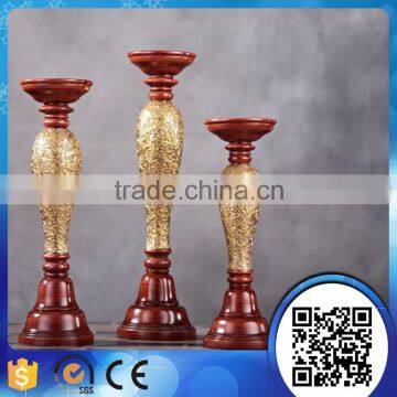 Newest design wholesale simple style light gold resin candlestick,gold candle holder