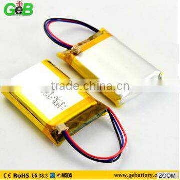 Hot sale 103450 3.7v 1800mah lithium polymer rechargeable battery for GPS