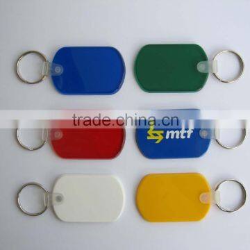 plastic flat pvc key chain