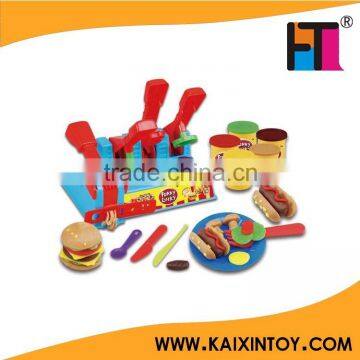 color kids dough play toys set for DIY Big Mac hamburger toys tool set