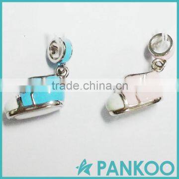 wholesale Jewelry findings enamel beads 925 sterling silver shoes shape bracelet charms