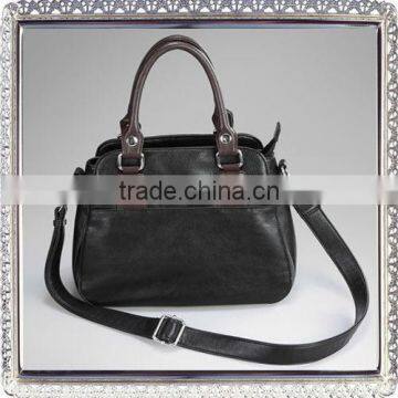 2016 most fashionable trend classic black handbag, unisex genuine leather bag