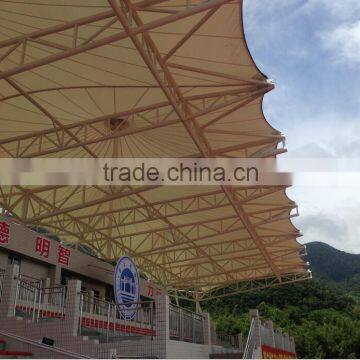 PVC tensile fabric architecture membrane covering stadium grandstand , PVDF tensioned architecture gymnasium
