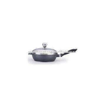 die-casting aluminum deep fry pan with lid