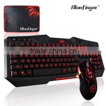 Private mode USB wired backlit gaming keyboard and mouse combo