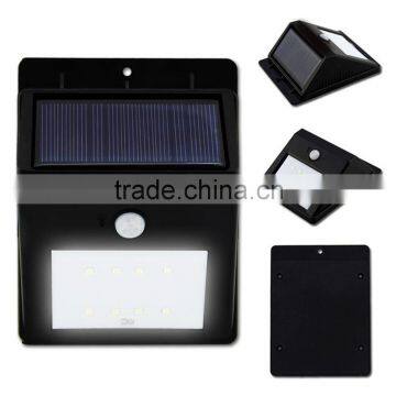 Singapore, 8LED,1.6W,160Lm,Smart Solar LED Wall Light integrated with photocell and motion sensor,Human Sensor Solar Wall Pack