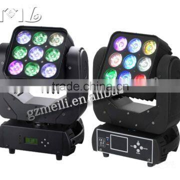 Professional Lighting 9pcs 12w 4 in 1 Matrix Led Moving Head