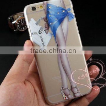 cheap mobile phone case beautiful modern girl with hign heel shoes transparent apparel china market of electronic