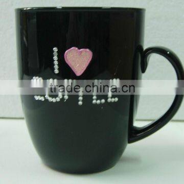 BLACK GLASS COFFEE CUP