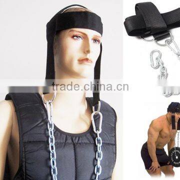 Nylon Weight Lifting Gym Head Harness Neck Chains Strap Strength Training Belt