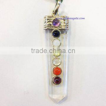 Crystal Quartz Flat Chakra Pendant | Wholesale agate Jewellery