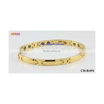 New High Quality Mens Bracelets Gold Link Style With Magnet photo-5