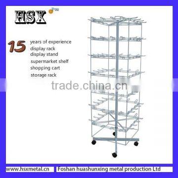 Portable wire grid muliti layers 4 side key chain rotating rack /display rack for boutique HSX-227