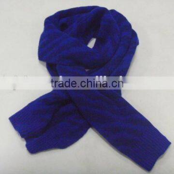 dark blue knitted scarf