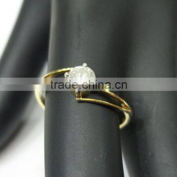 0.40cts Diamond Solitaire Ring 14K Yellow Gold 1.3gms photo-3