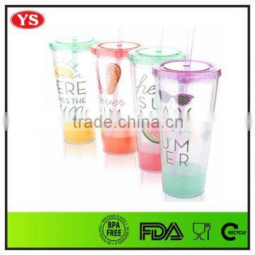 Bpa Free Double Wall Plastic 24oz Custom Plastic Tumbler