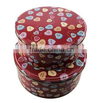 dongguan custom round tin box set of 2