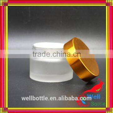 30ml 50ml Frosted Color Cosmetic Jar Glass With Silver Lid for Sale