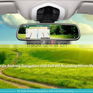 bluetooth handsfree rearview mirror with gps navigation system with car camera as body parts