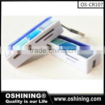 USB 2.0 Multi 4slots Memory Card Reader for SD,MMC,RS-MMC,MINI SD(OS-CR107)