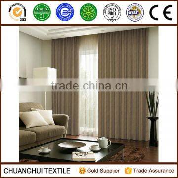 100%b polyester striped faux linen blackout fabric for living room curtain