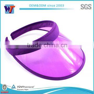 2015 New Fashion PVC Custom cap Pure Transparent Sun Visor hat