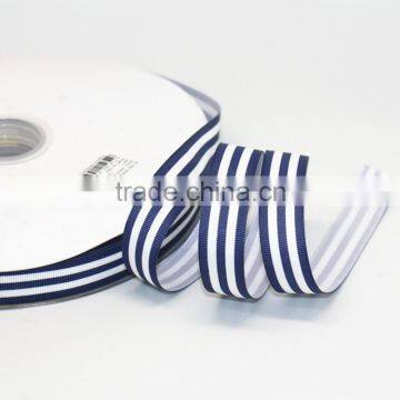 Black white stripe grosgrain ribbon