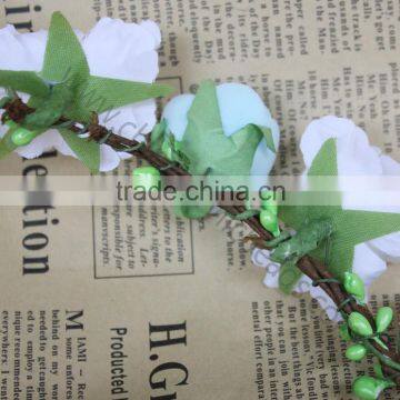 Round Flower White Color Faux Silk Wedding Head Fabric Wreath Wedding photo-2