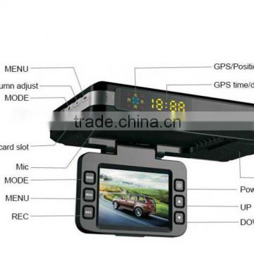 Auto Car Radar Detector VGR-B 3 In 1 Six Video Download GPS Navigation & Car Video Recorder