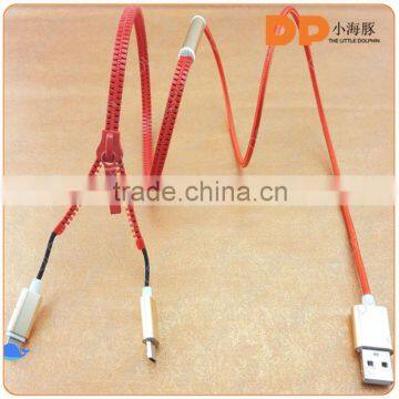 Colorful Zipper Flat Cable Oem Brand Logo Custom Usb Data Cable photo-2