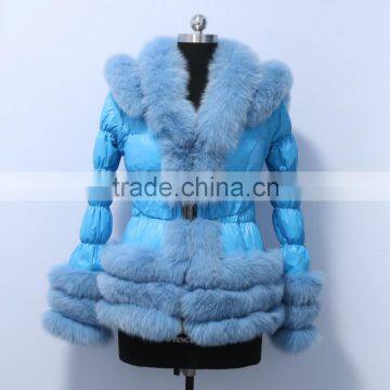 European down coat with fox fur trim for women DC01