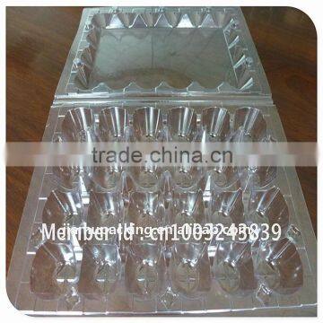 PET/PVC plastic egg packaging tray with many holes