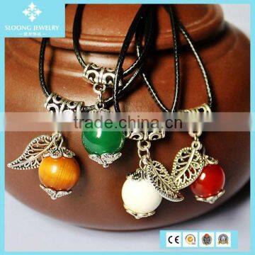 Natural Crystal Agate Druzy Beads With Silver Leaf Pendant Jewellery 2015