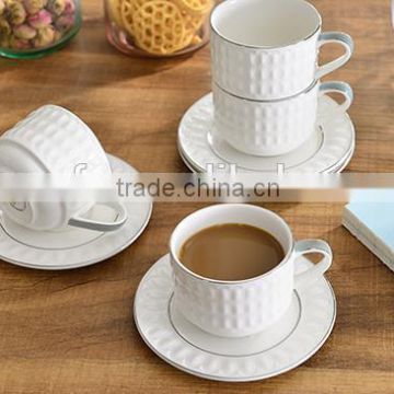 4-Piece Stackable Espresso Coffee/Tea Cup Set white and black Fine Porcelain with Metal Stand two type in stock