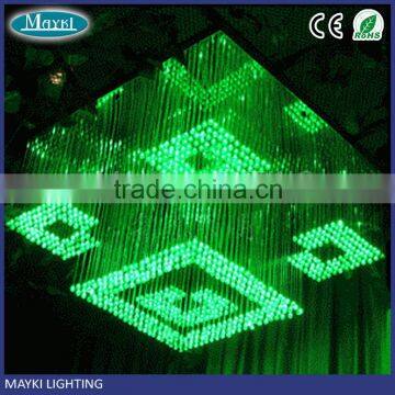 Hot sale Newest Cheapest square fiber optic chandelier Droplight for Wedding