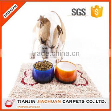 80% polyester 20% polyamide chenille microfiber food feeding pet mat