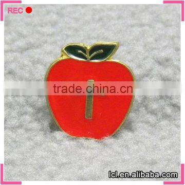 Apple shaped cross cheap brooches pin in bulk, low price china wholesale brooch