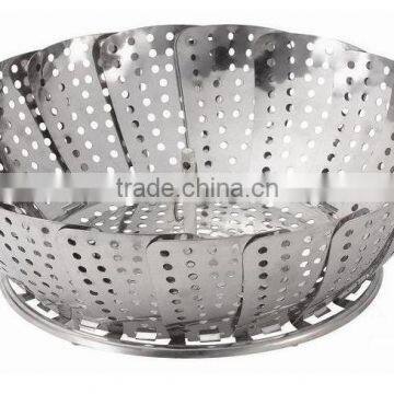 folding stainless steel food steamer/cooking steamer/fruit steamer