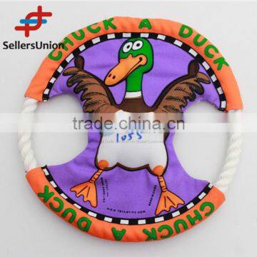 No.1 yiwu exporting commission agent wanted Cartoon Flying Disc Shaped Canvas Pet Toy For Cat