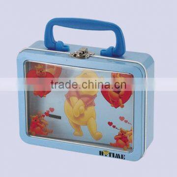 wholesale tin lunch box with lock and key, kids lunch box with handle and lock, metal tin lunch box